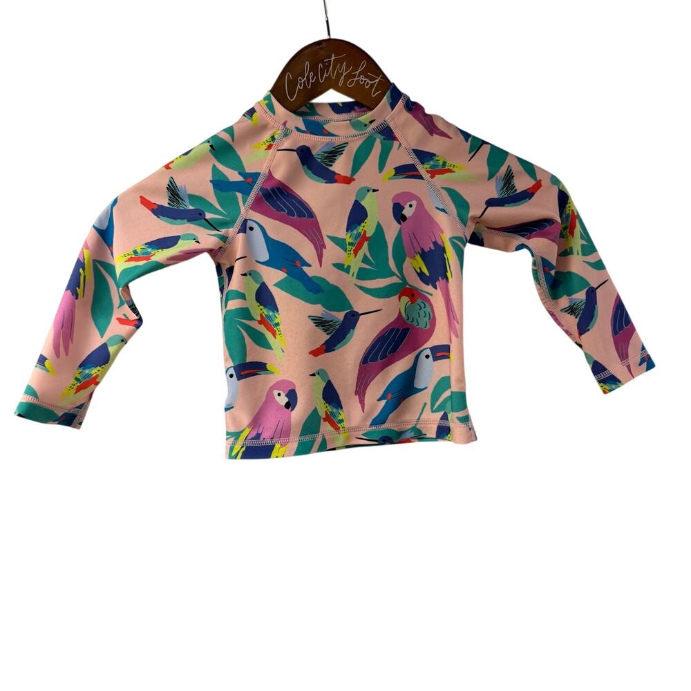tea Long Sleeve Floral Swim Shirt Rash Guard Pink 18-24 months